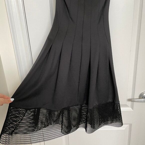 Black Dress - Midi Strapless Cocktail fit and flare -  A line - dressy - Picture 5 of 5